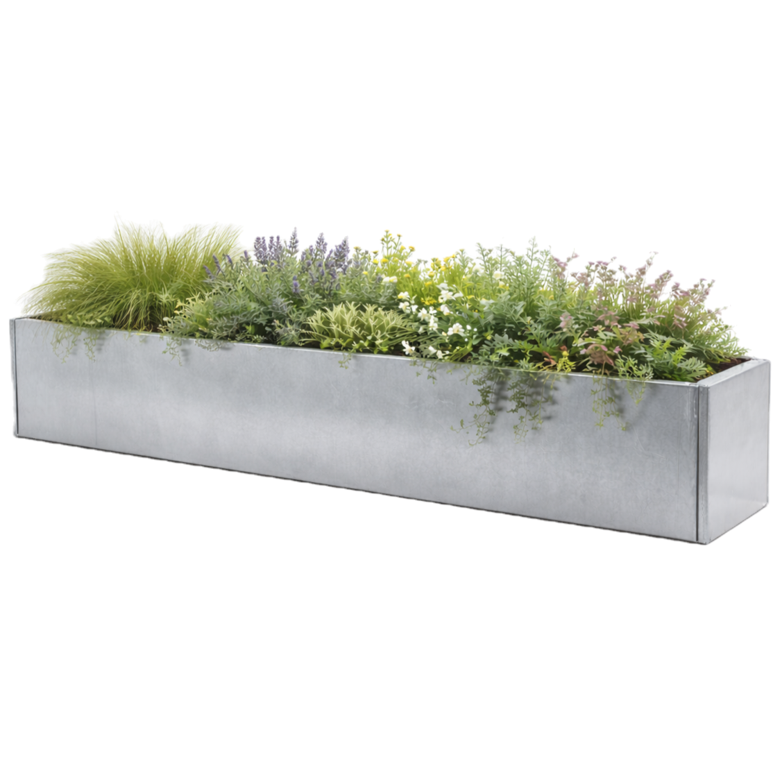 Galvanised Metal Planter 1700 x 200 x 300 mm (photo)