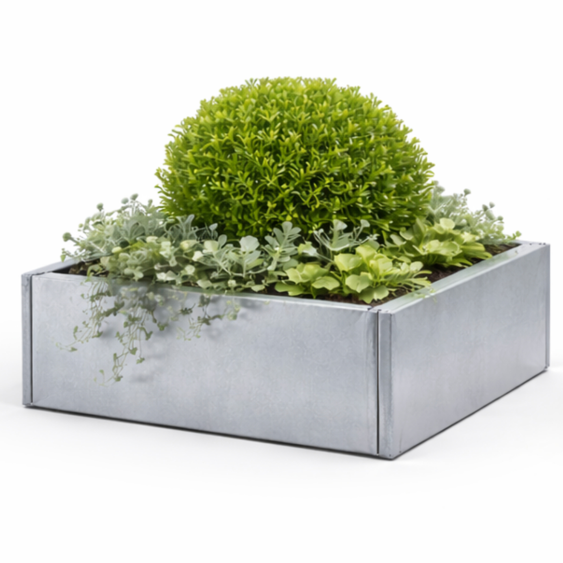 Galvanised Metal Planter 400 x 400 x 250 mm (photo)