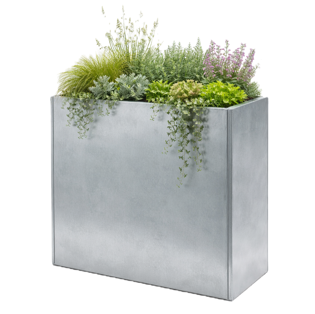 Galvanised Metal Planter 1200 x 600 x 1000 mm (photo)