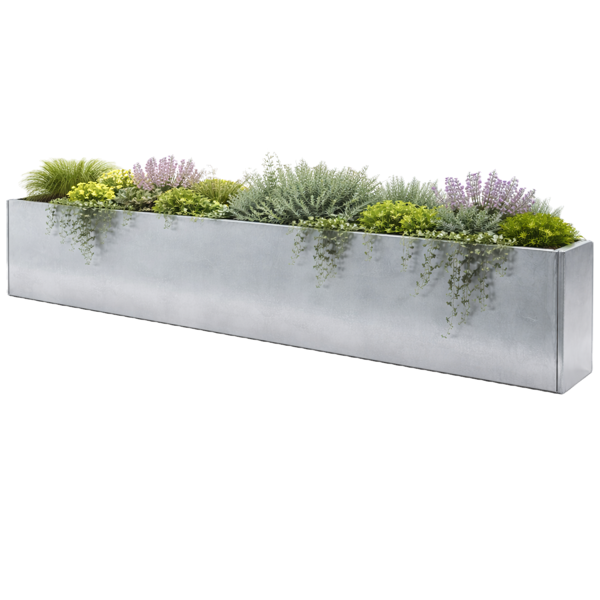 Galvanised Metal Planter 2300 x 600 x 900 mm (photo)