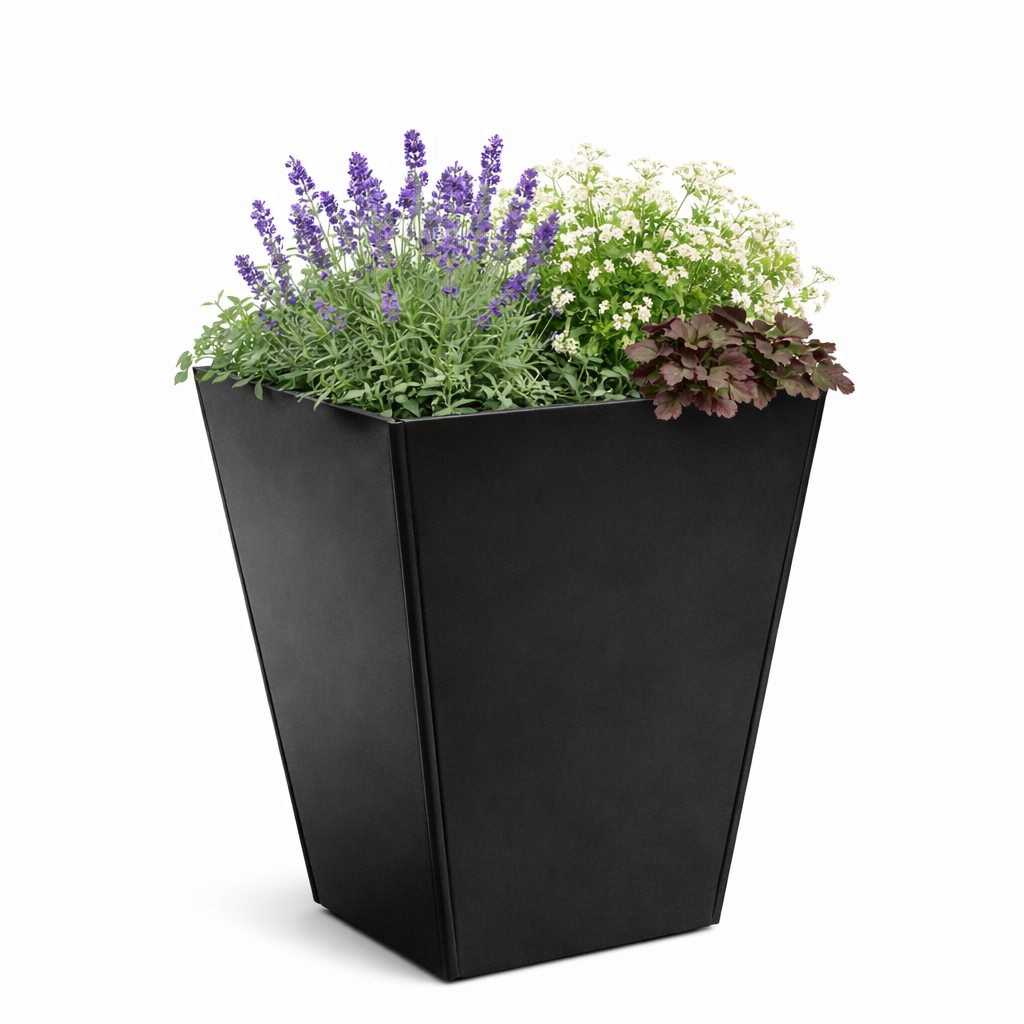 Tapered Black Planter 600 x 600 x 500 mm
