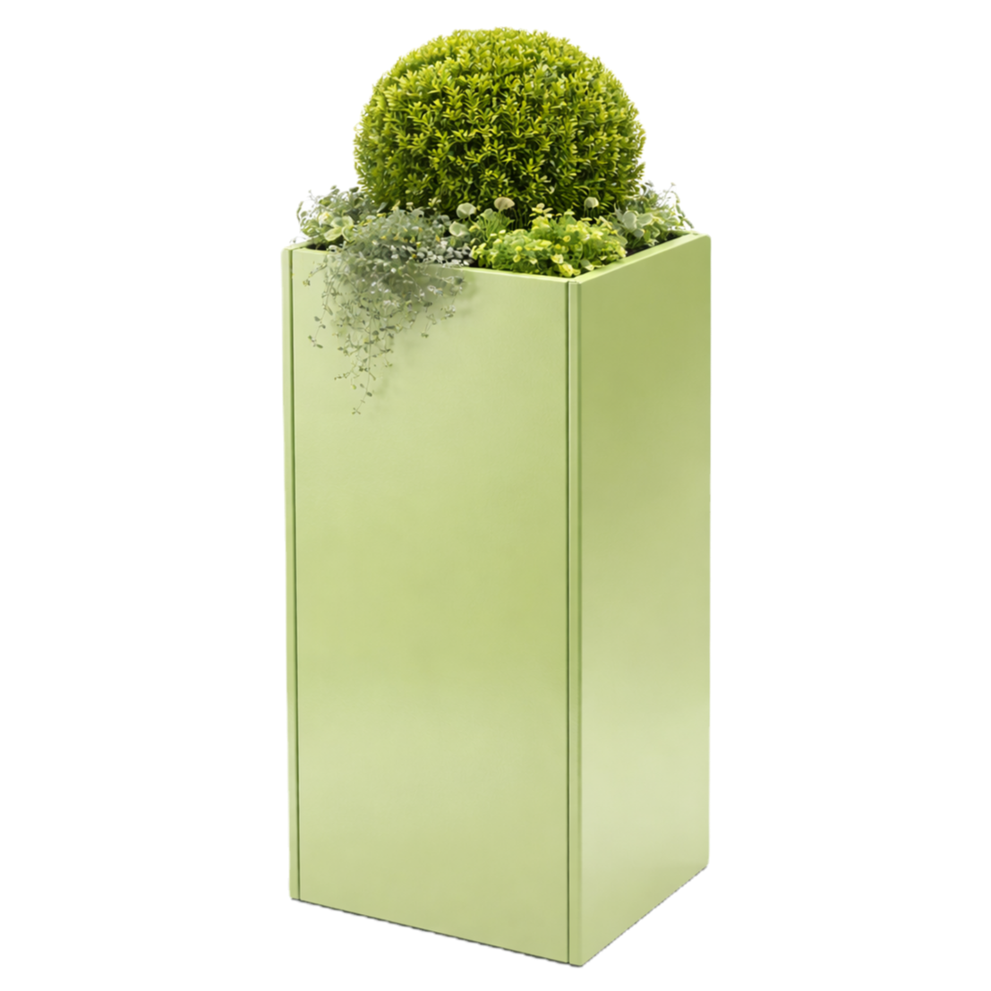 Powder-coated Metal Planter 400 x 400 x 800 mm