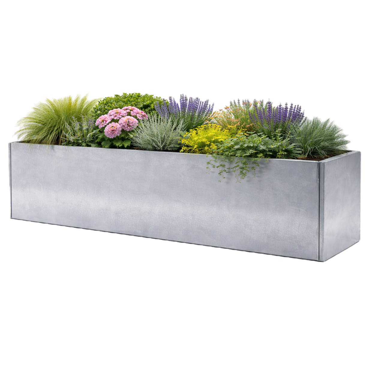 Galvanised Metal Planter 2100 x 500 x 500 mm (photo)