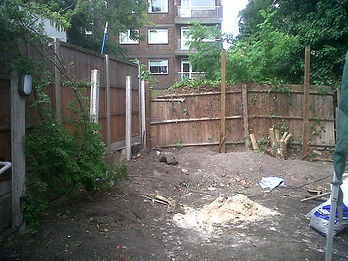 Soil and fencing on a landscap building site