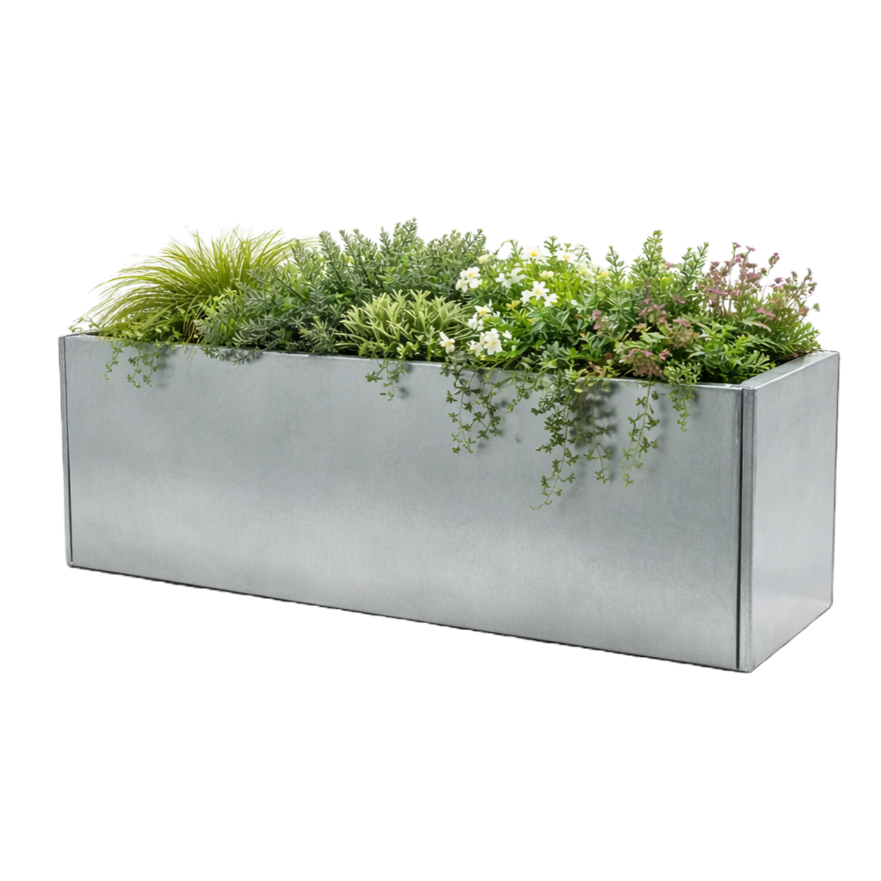 Galvanised Metal Planter 1000 x 400 x 400 mm (photo)