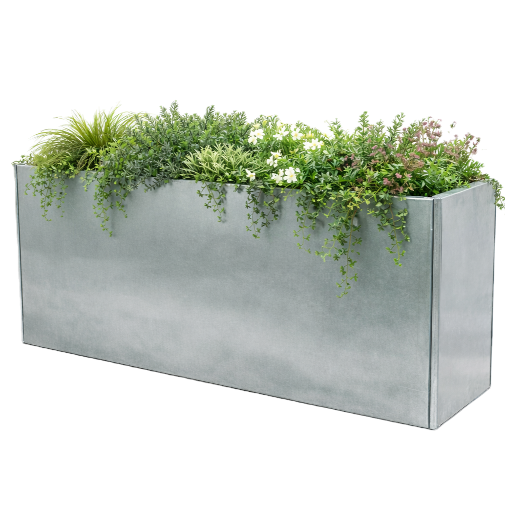 Galvanised Metal Planter 1100 x 400 x 600 mm (photo)
