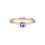 Miniatura: Anillo de oro con tanzanita natural de 4 mm