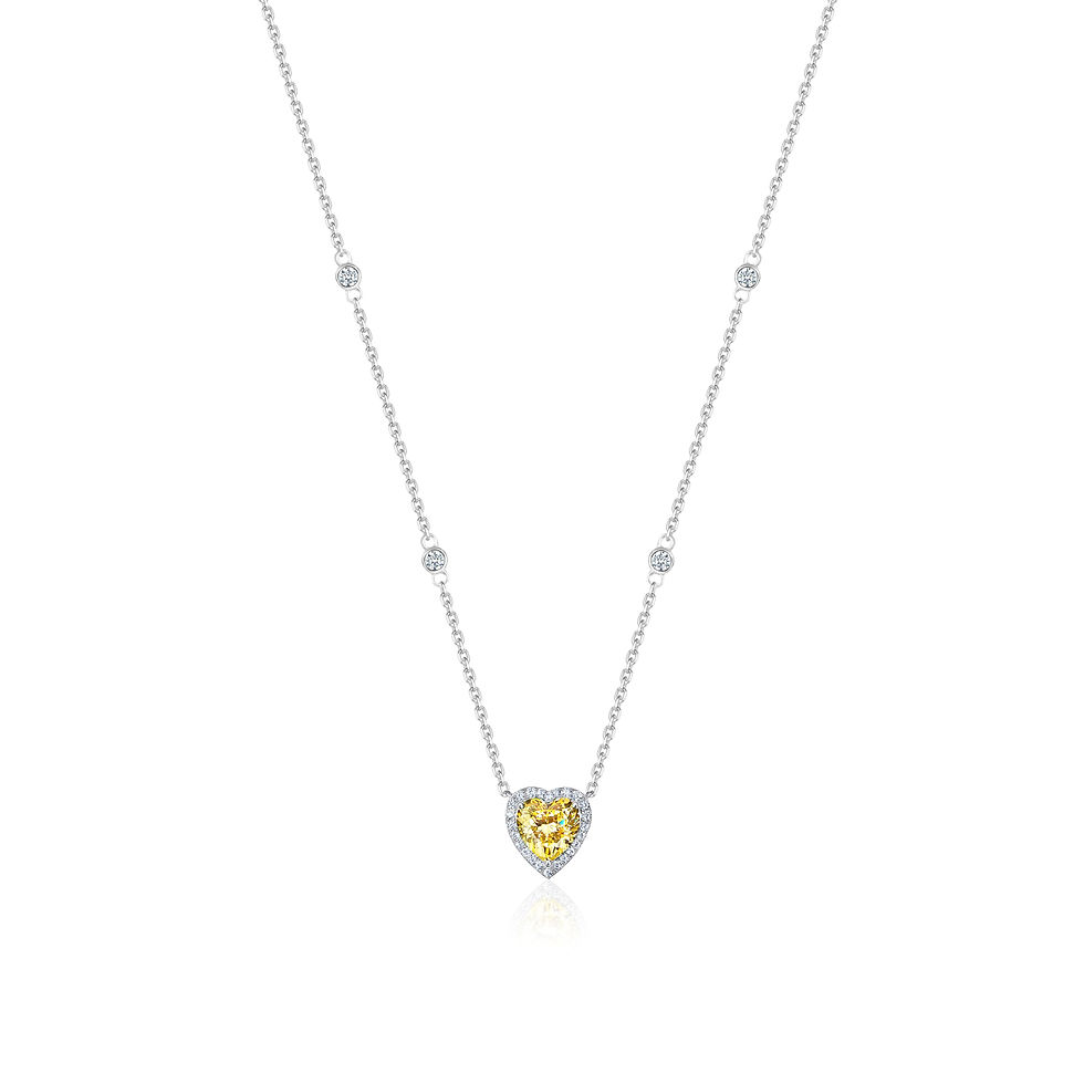 Collar Elaliy de plata con imitación de diamante amarillo
