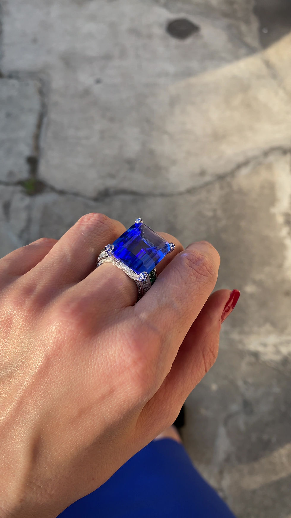 Miniatura: Anillo Ankaa de plata 925 con zafiro