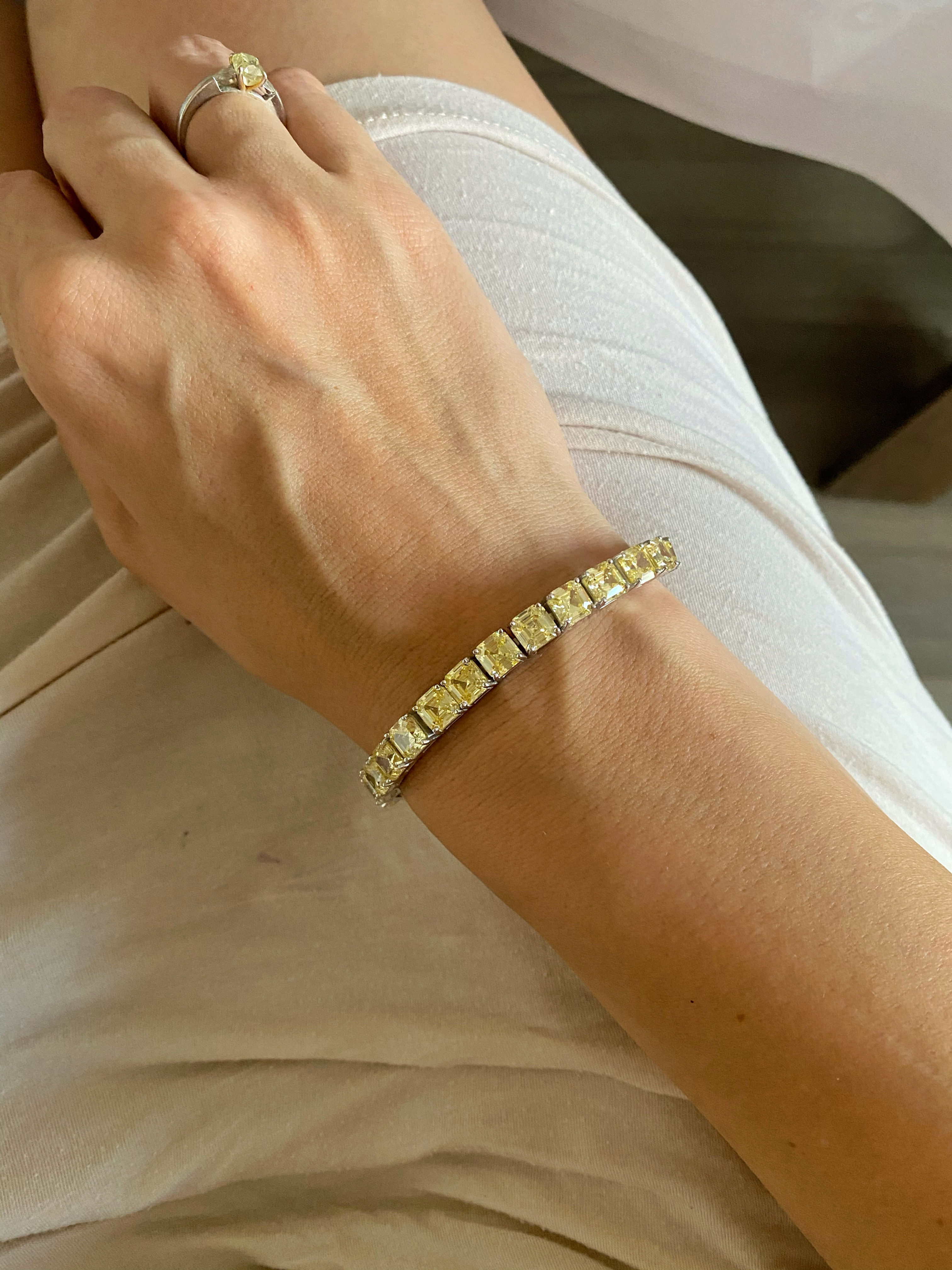 Pulsera tennis Tauri con topacio amarillo