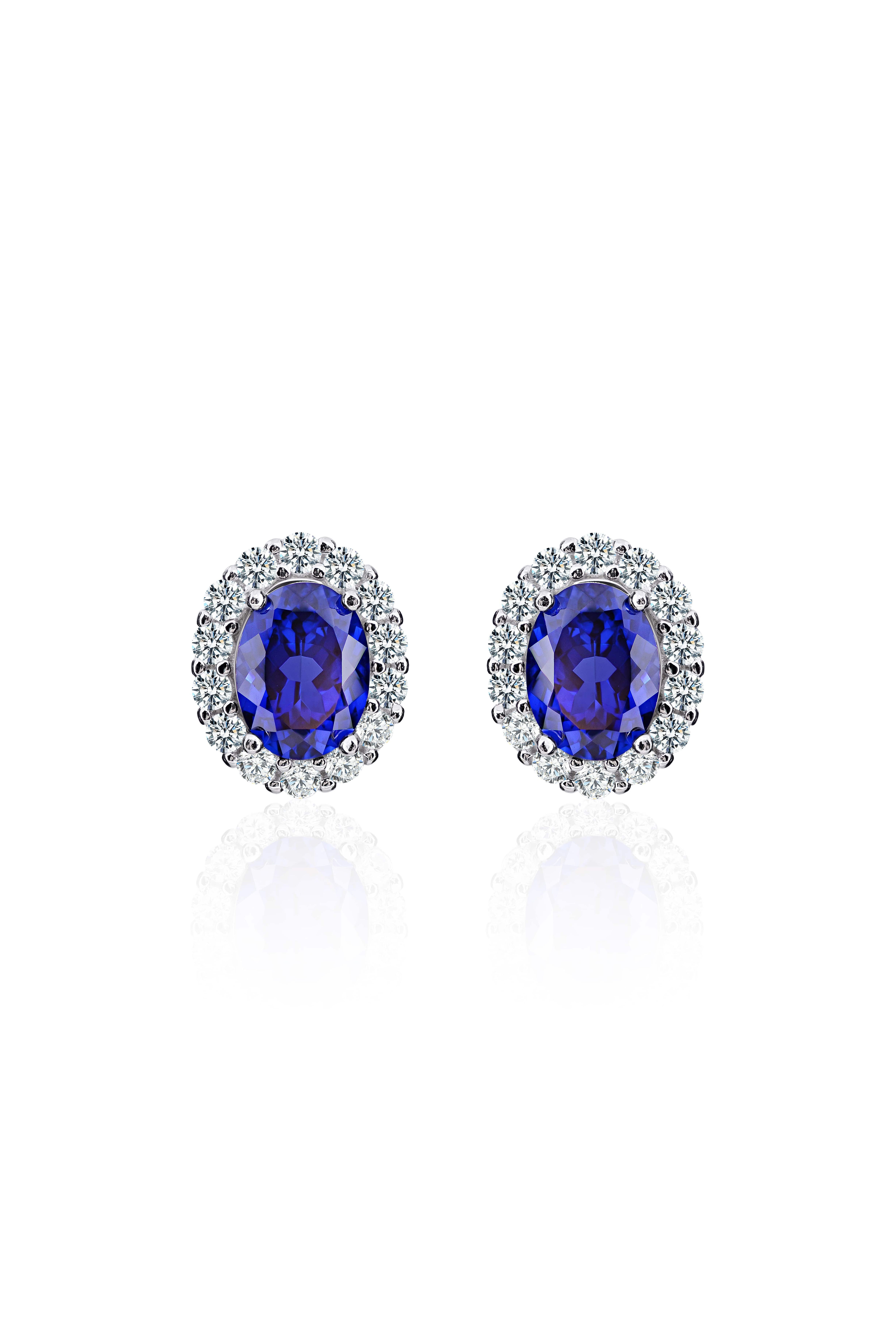 Broqueles Mebsuta con zafiro en plata 925