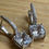 Miniatura: Aretes Firenze de plata con imitacion de diamante