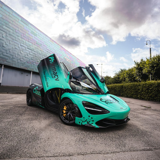 McLaren Full Printed Wrap black and Tiffany colour scheme with gloss overlays