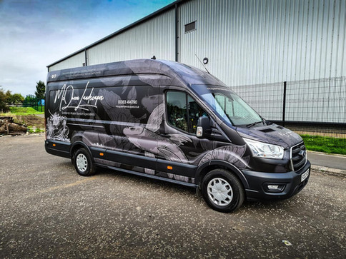 Landscaping Van Wrap Black white