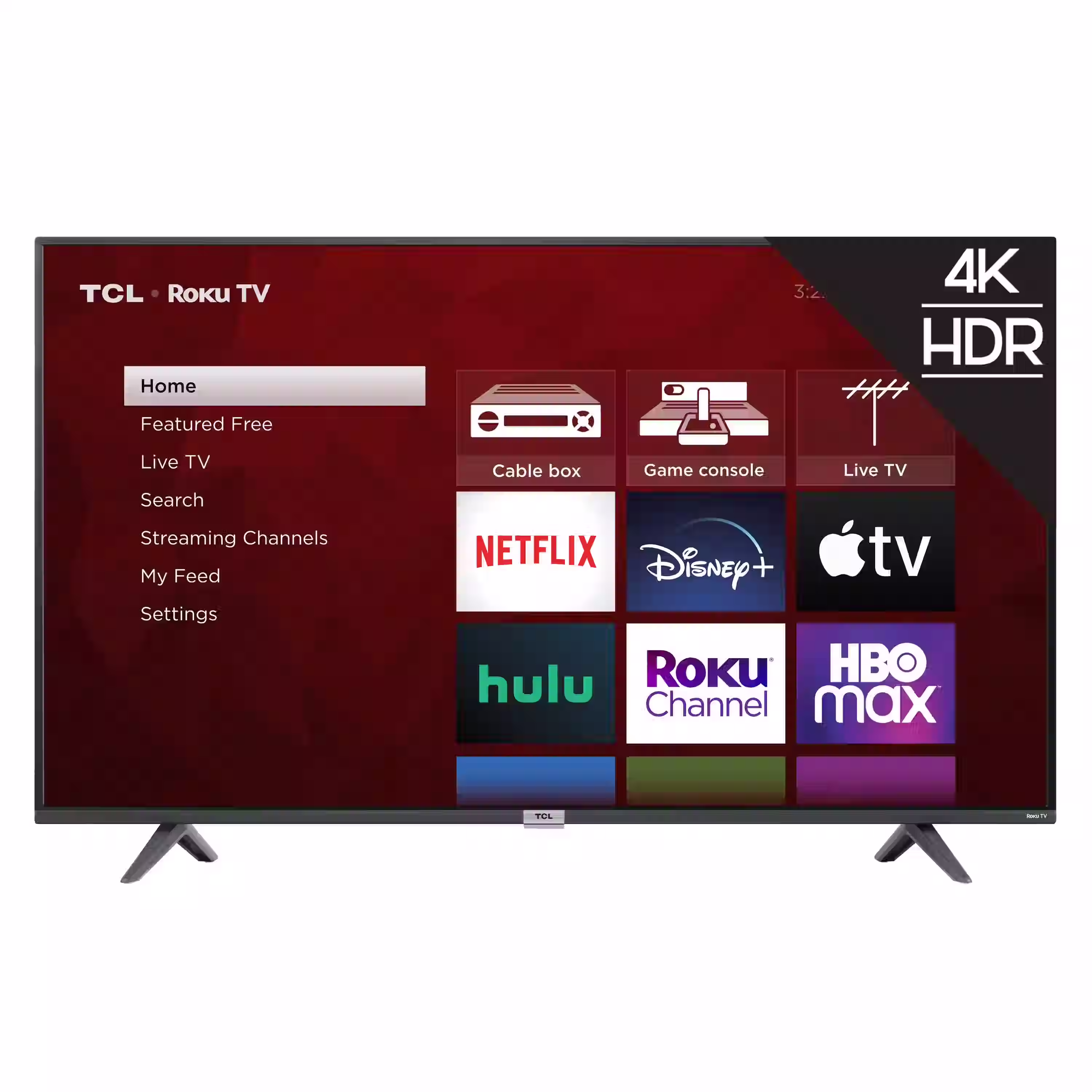 TV 50" TCL 50S435-CA 4-Series 4K UHD HDR LED Roku TV Smart TV - Black