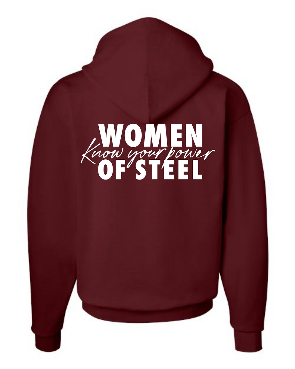 Thumbnail: USW Women of Steel Hanes Hooded Sweatshirt One Color Print
