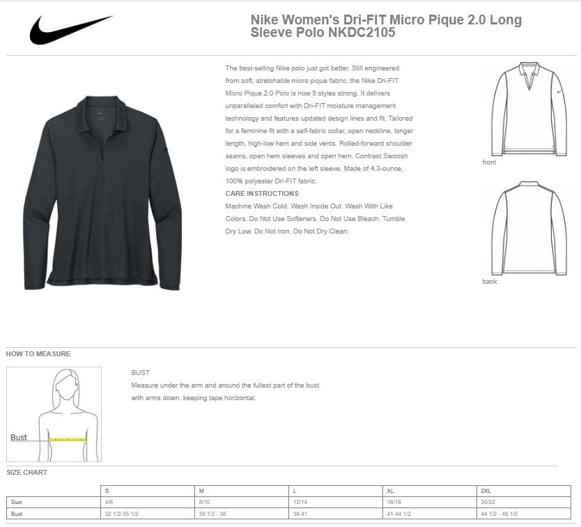 Thumbnail: LMAS Ladies Dri-Fit Long Sleeve Polo