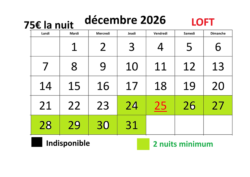 Décembre 2026 Loft