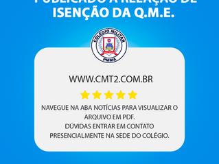 RELAÇÃO DE ISENÇÃO DA Q.M.E