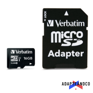CARTE MEMOIRE SDHC VERBATIM CLASS 10 AVEC ADAPTATEUR ADAPTEANDCO