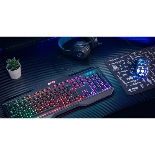 KIT GAMER FURY CLAVIER SOURIS TAPIS CASQUE