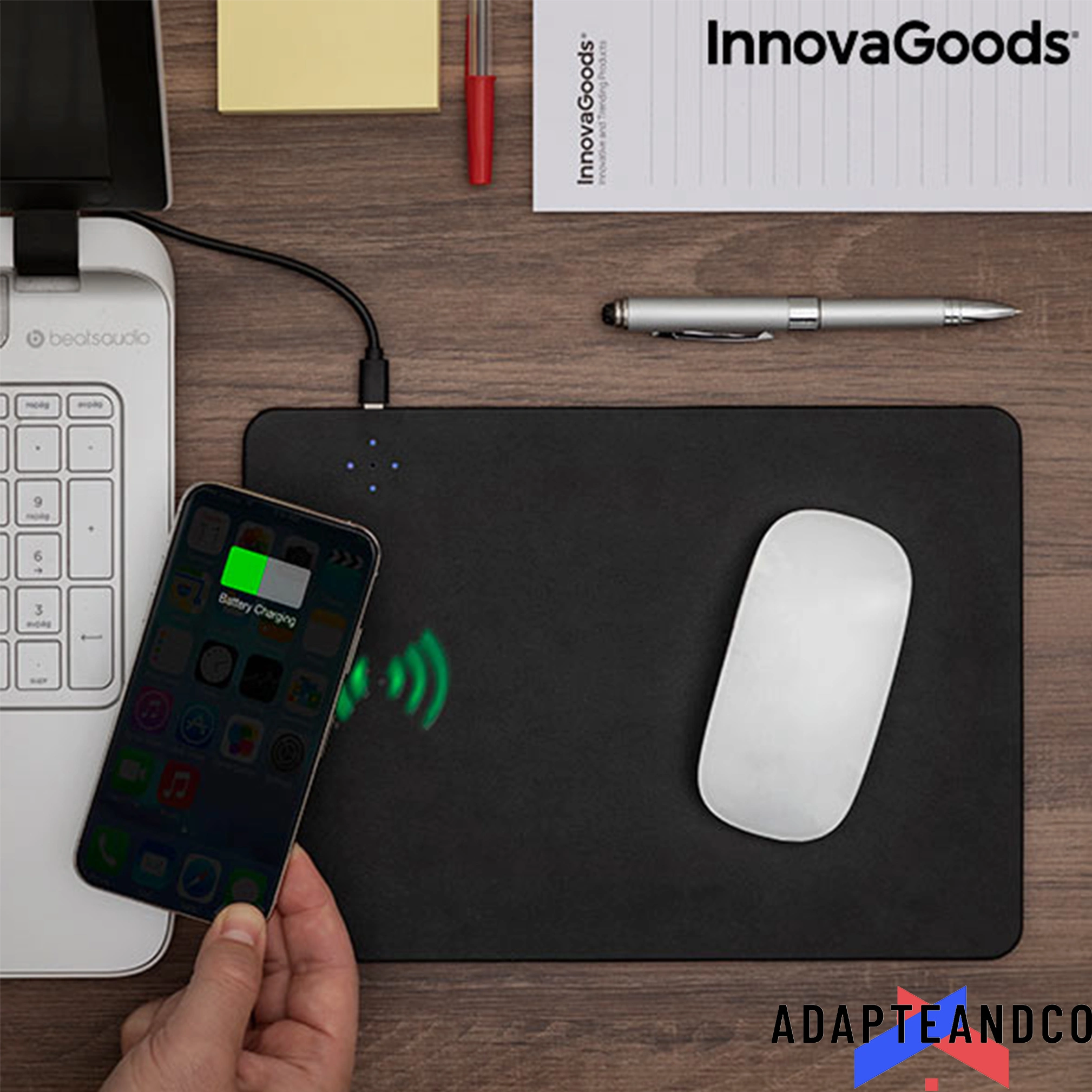 Thumbnail: Tapis de Souris avec Chargeur Sans Fil 2 sur 1 Padwer InnovaGoods Gadget Tech !