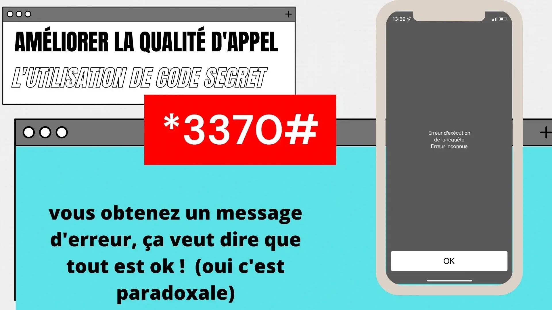 améliorer la qualité d'appel vocal d'un téléphone - code secret validation