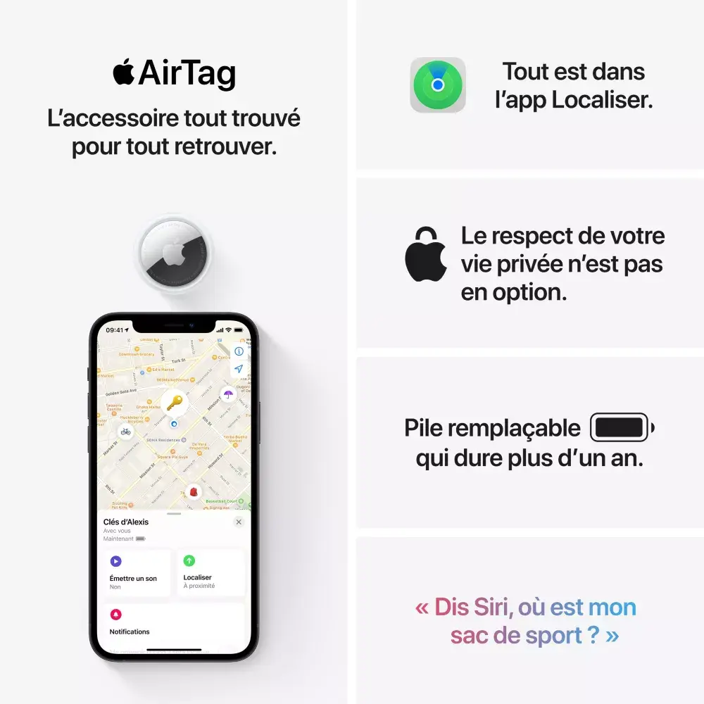 JEU DE CLÉS APPLE AIRTAG ADAPTEANDCO