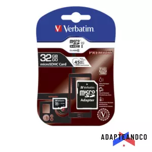 CARTE MEMOIRE SDHC VERBATIM CLASS 10 AVEC ADAPTATEUR ADAPTEANDCO