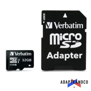 CARTE MEMOIRE SDHC VERBATIM CLASS 10 AVEC ADAPTATEUR ADAPTEANDCO
