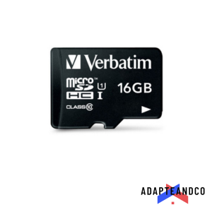 CARTE MEMOIRE SDHC VERBATIM CLASS 10 AVEC ADAPTATEUR ADAPTEANDCO