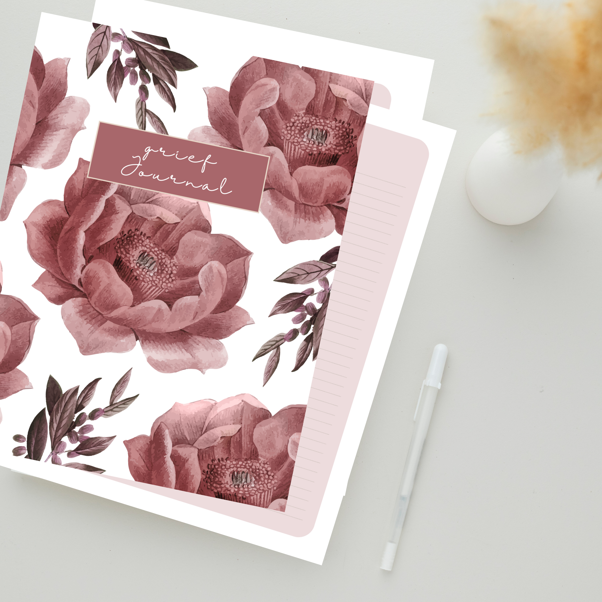 Grief Journal - Mauve Floral