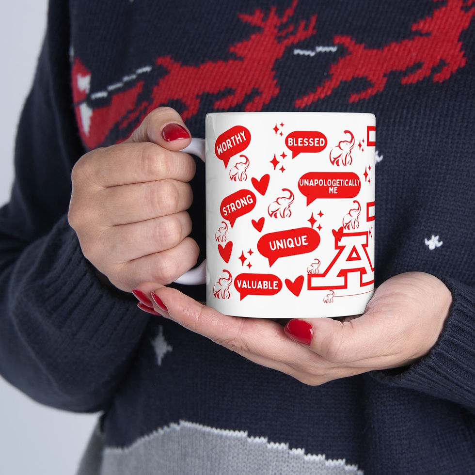 Thumbnail: 'I Am' Inspirational Red/White Ceramic Mug, (11oz, 15oz)
