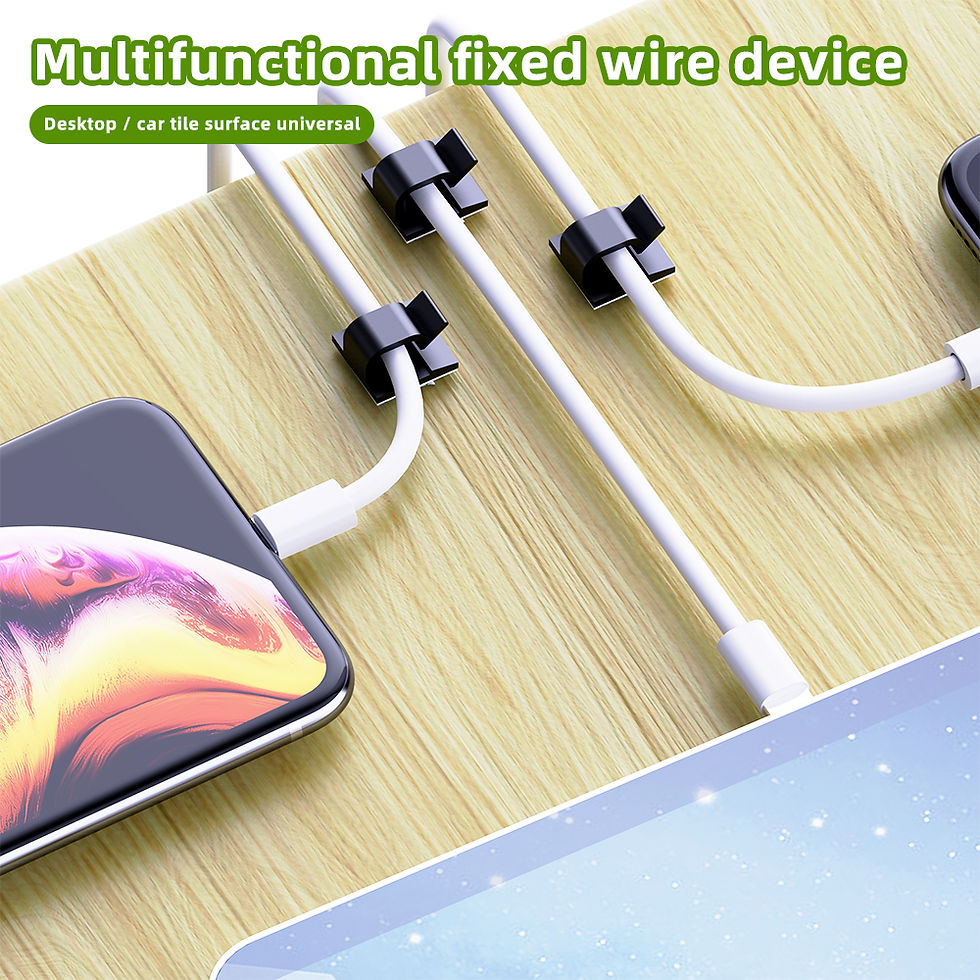 Thumbnail: 50pcs Self-Adhesive Cable Clips for Light Cords, Home, Office & Car Use