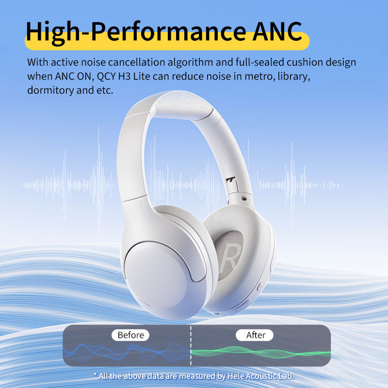 Thumbnail: QCY H3 Lite ANC Bluetooth 5.3 Over-Ear Headphones with 60H Playtime