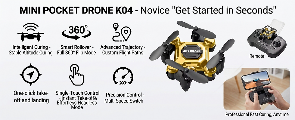 Thumbnail: K04 Mini Folding Drone with 4K HD Camera, Aerial Photography & Storage