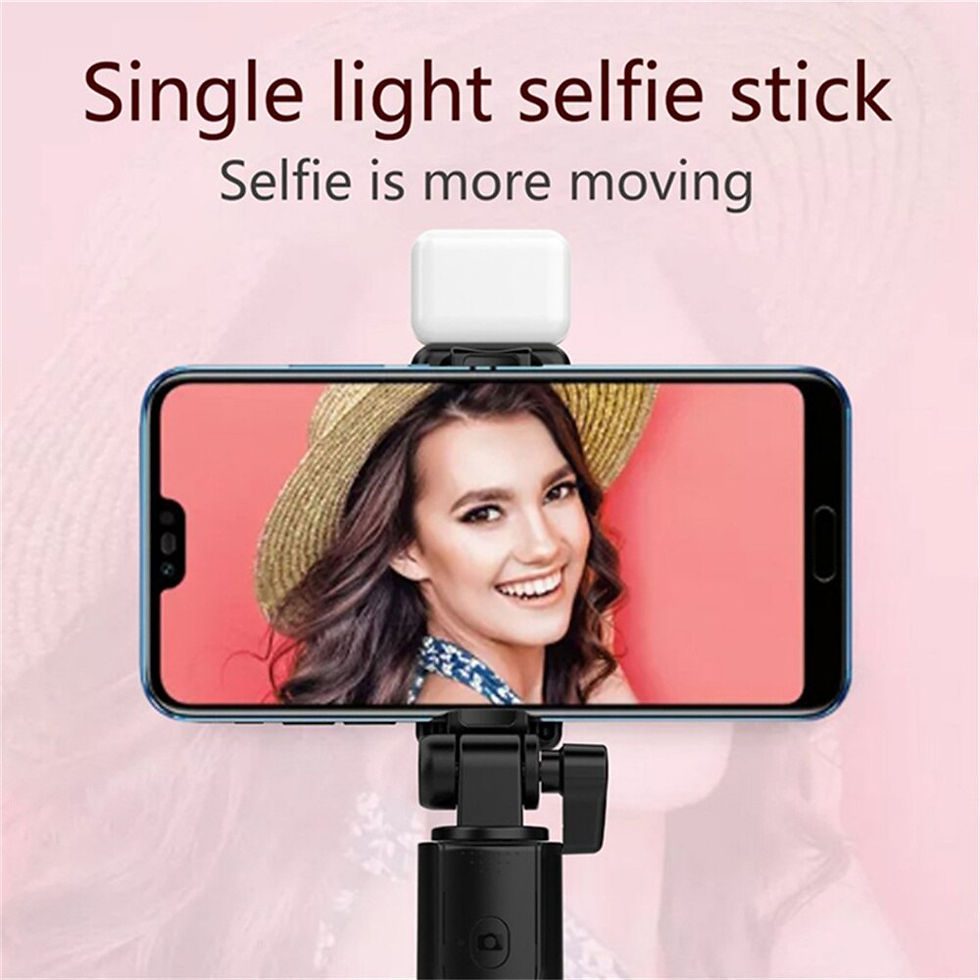 Thumbnail: Bluetooth Selfie Stick Tripod with LED Light & Remote for iPhone & Android