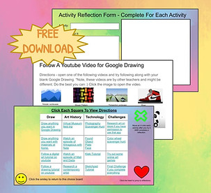 art class choice board for google classroom free