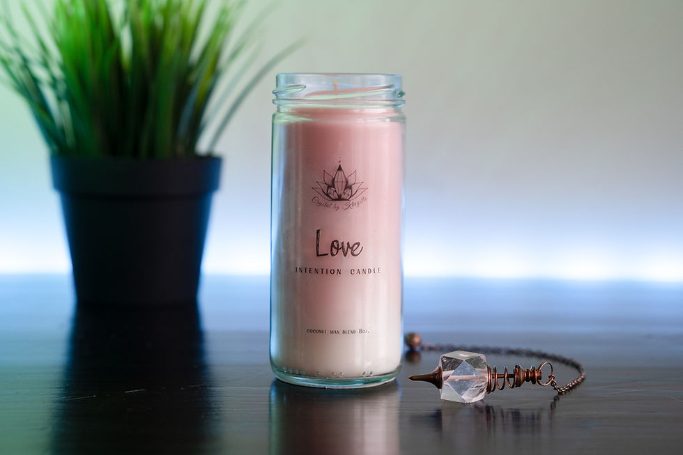 Thumbnail: Hidden Crystal Intention Candle - Love, Healing, Abundance, Power