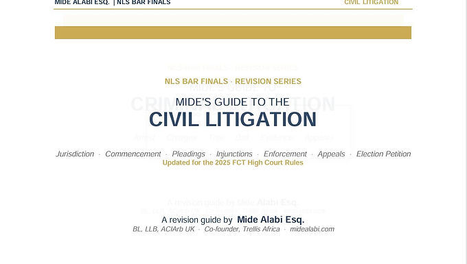 Civil Litigation Revision Guide PDF | Nigerian Law School Bar Finals