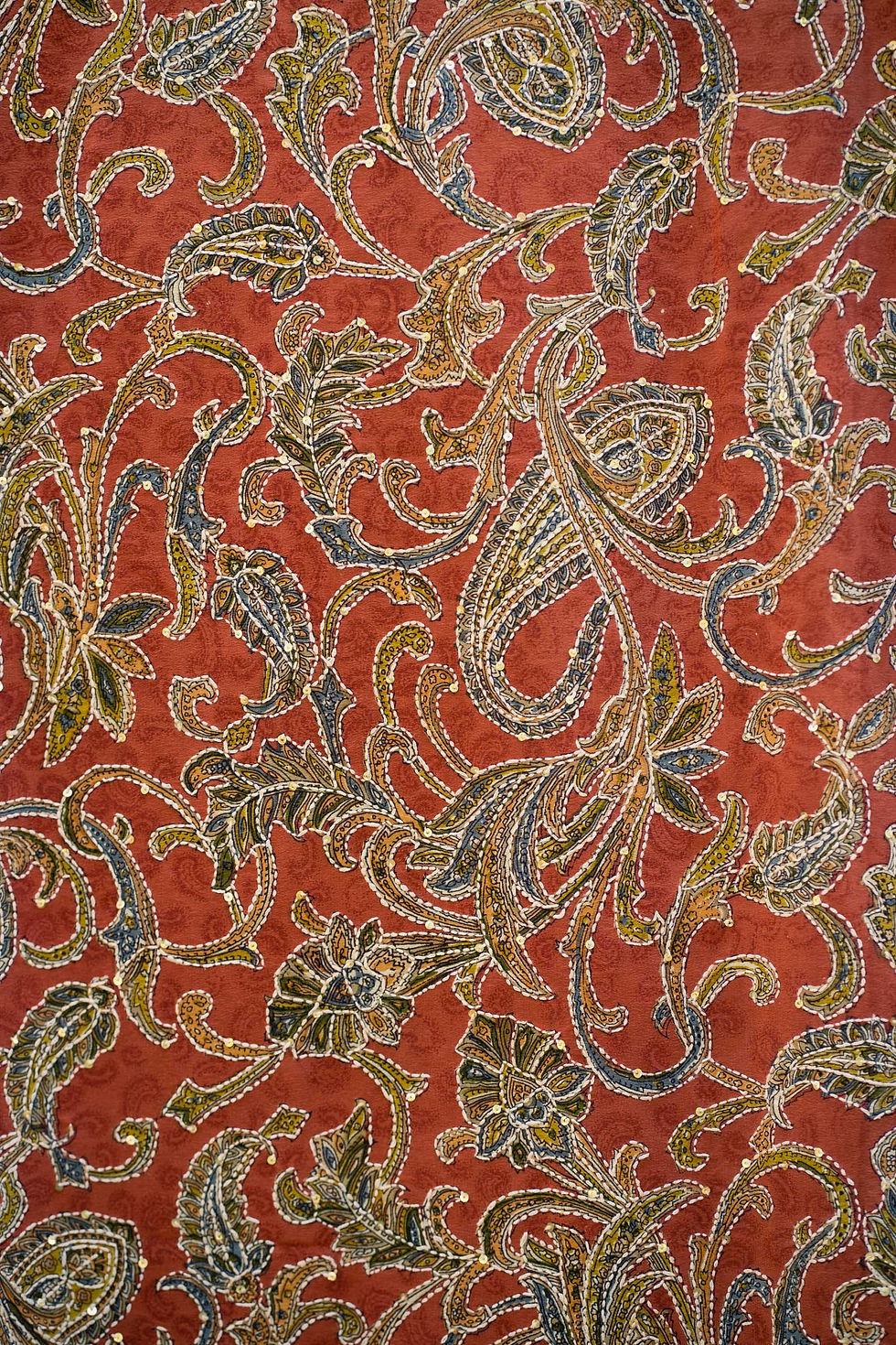 Thumbnail: Silk Suit - Red sandstone embroidered - I