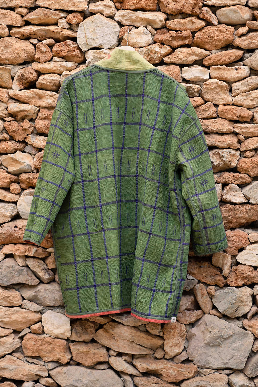 Thumbnail: Kantha Jacket - lime green / green