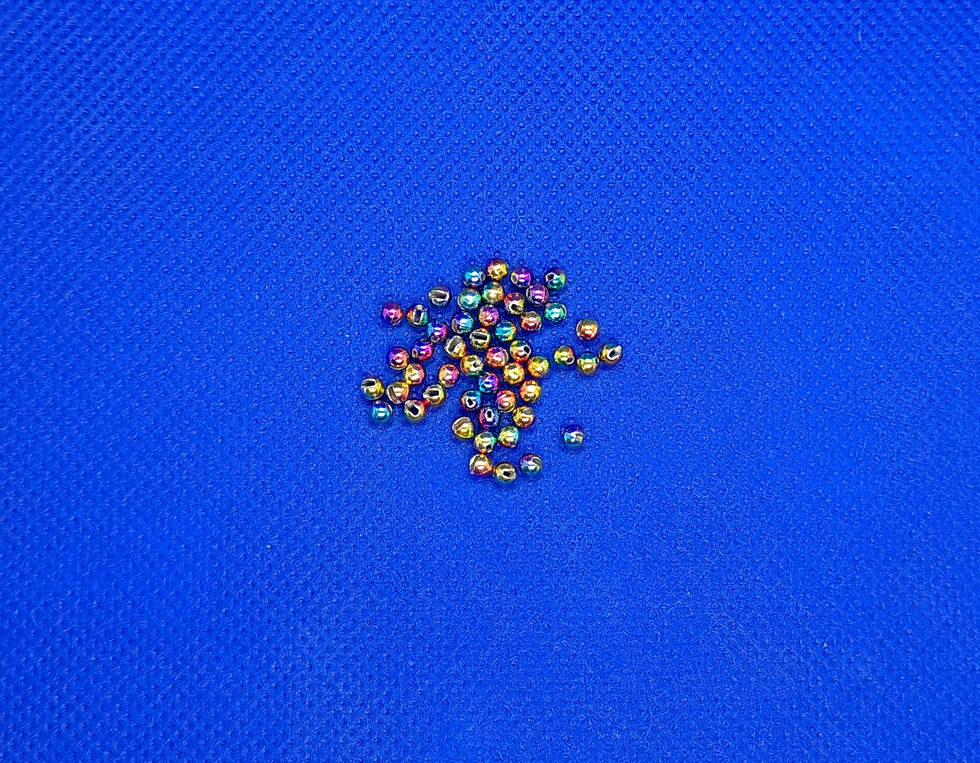 Thumbnail: Rainbow Multi-Coloured Slotted Tungsten Beads