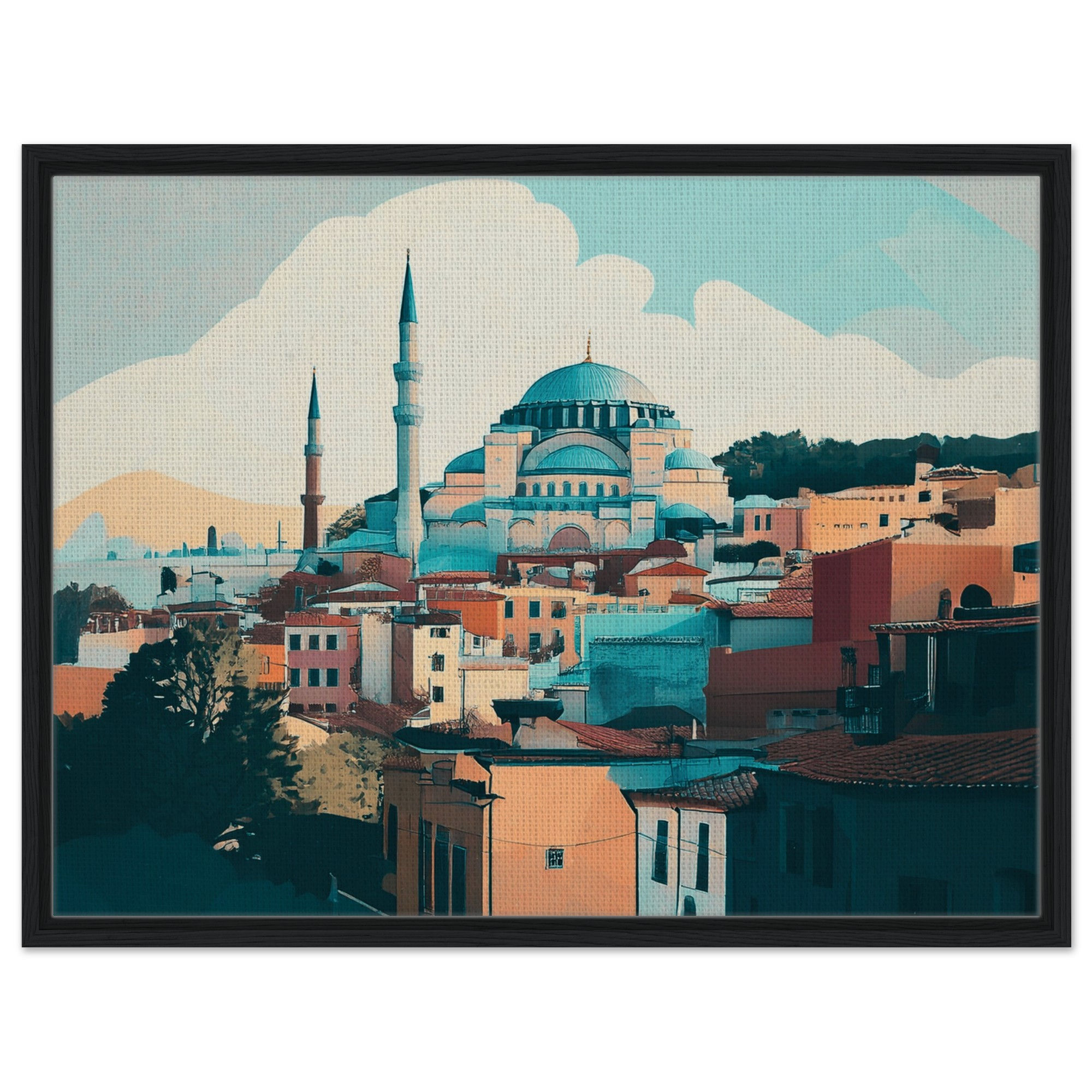 Istanbul Cityscape Canvas Wall Art – Vibrant Abstract Skyline