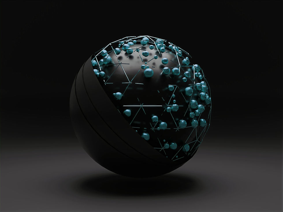 Gray Globe with small balls connected with lines