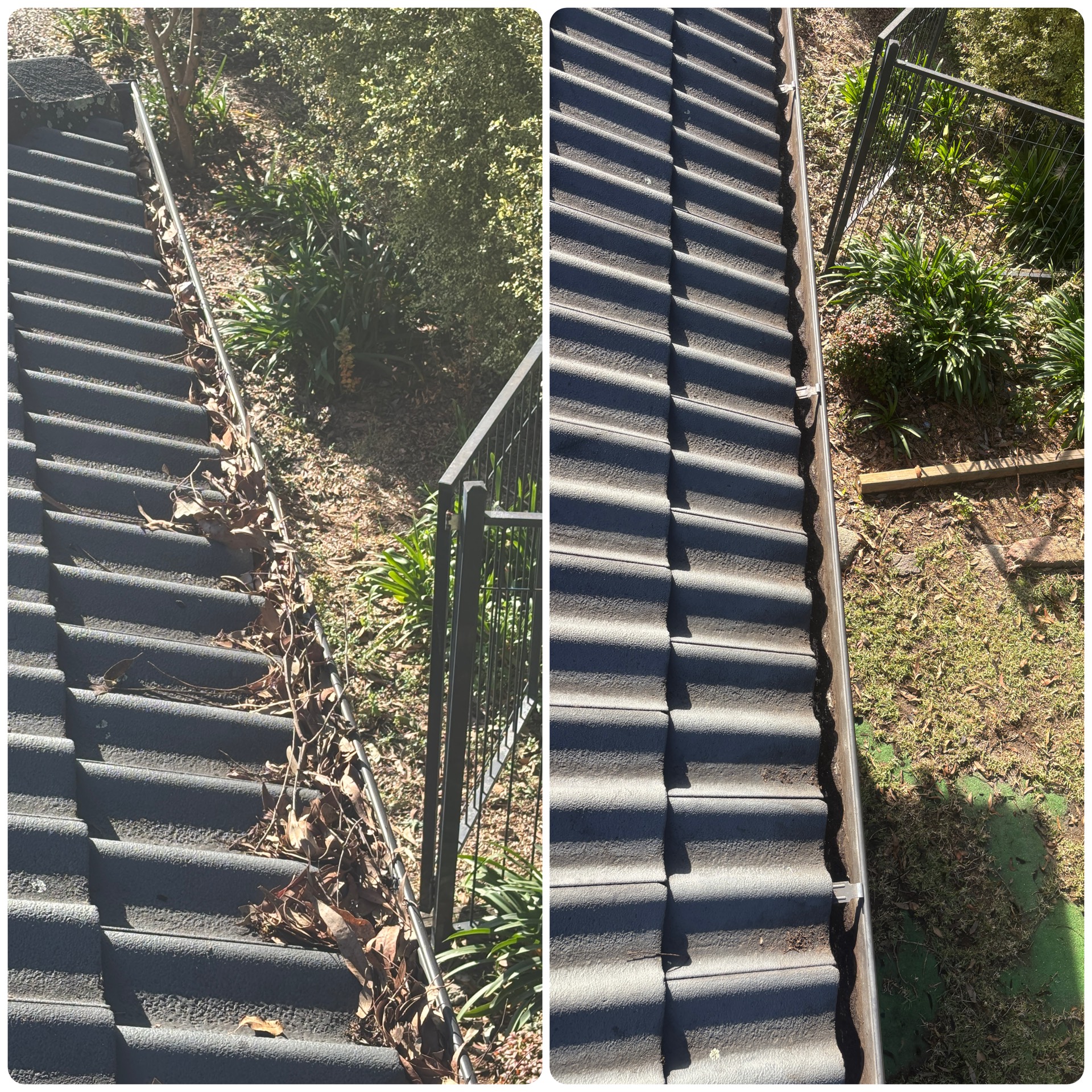 Clean gutter after gutter cleaning