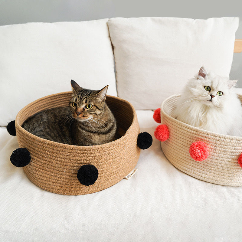 Thumbnail: Natural Pom Pet Bed