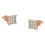 Thumbnail: 10K Two-Tone Princess-Cut Diamond Stud Earrings 1/2 Cttw
