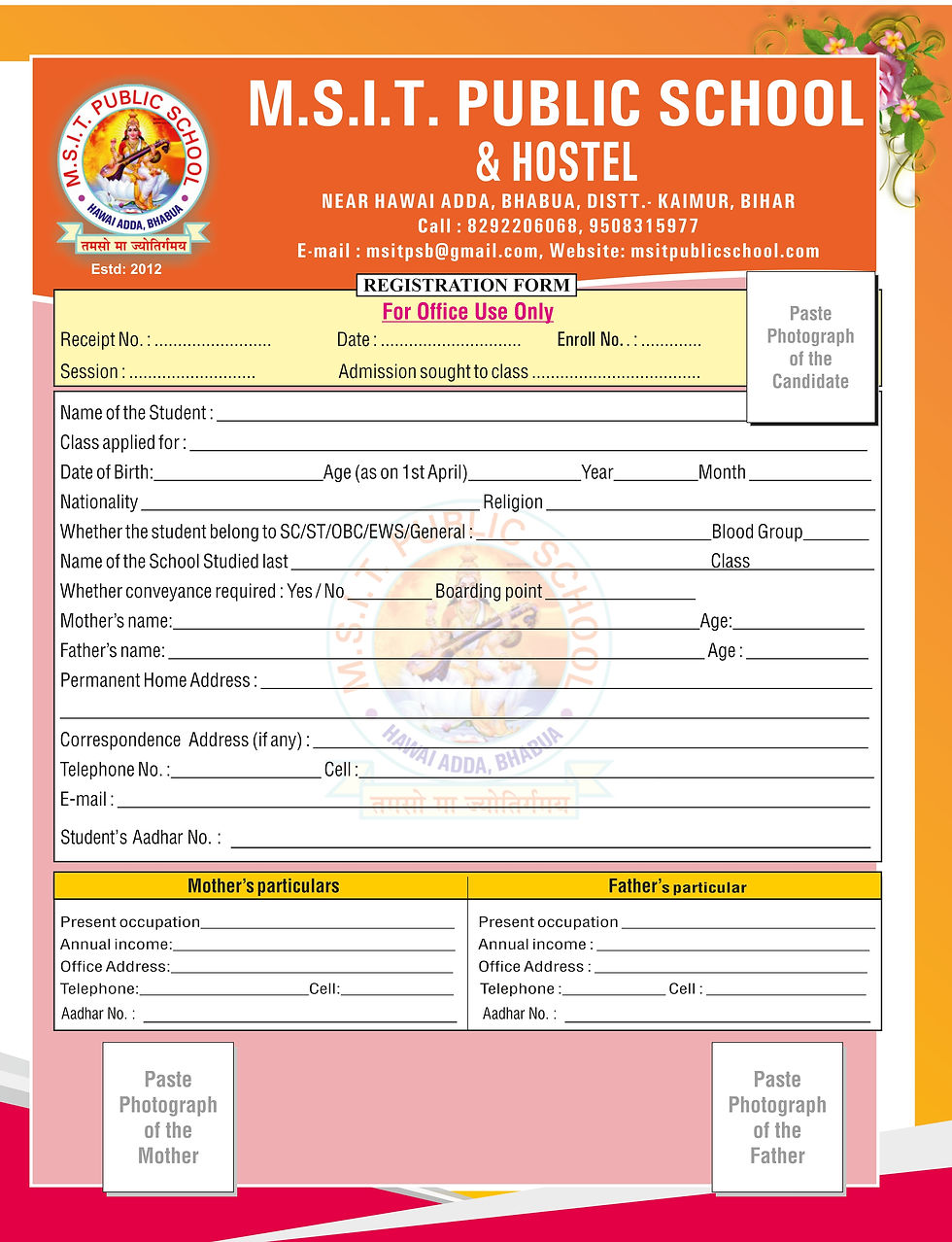 Registrartion form
