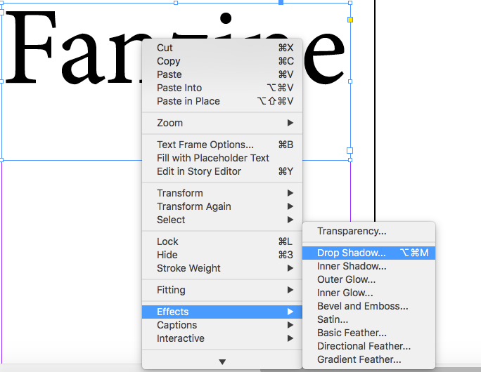 Screenshot of effects